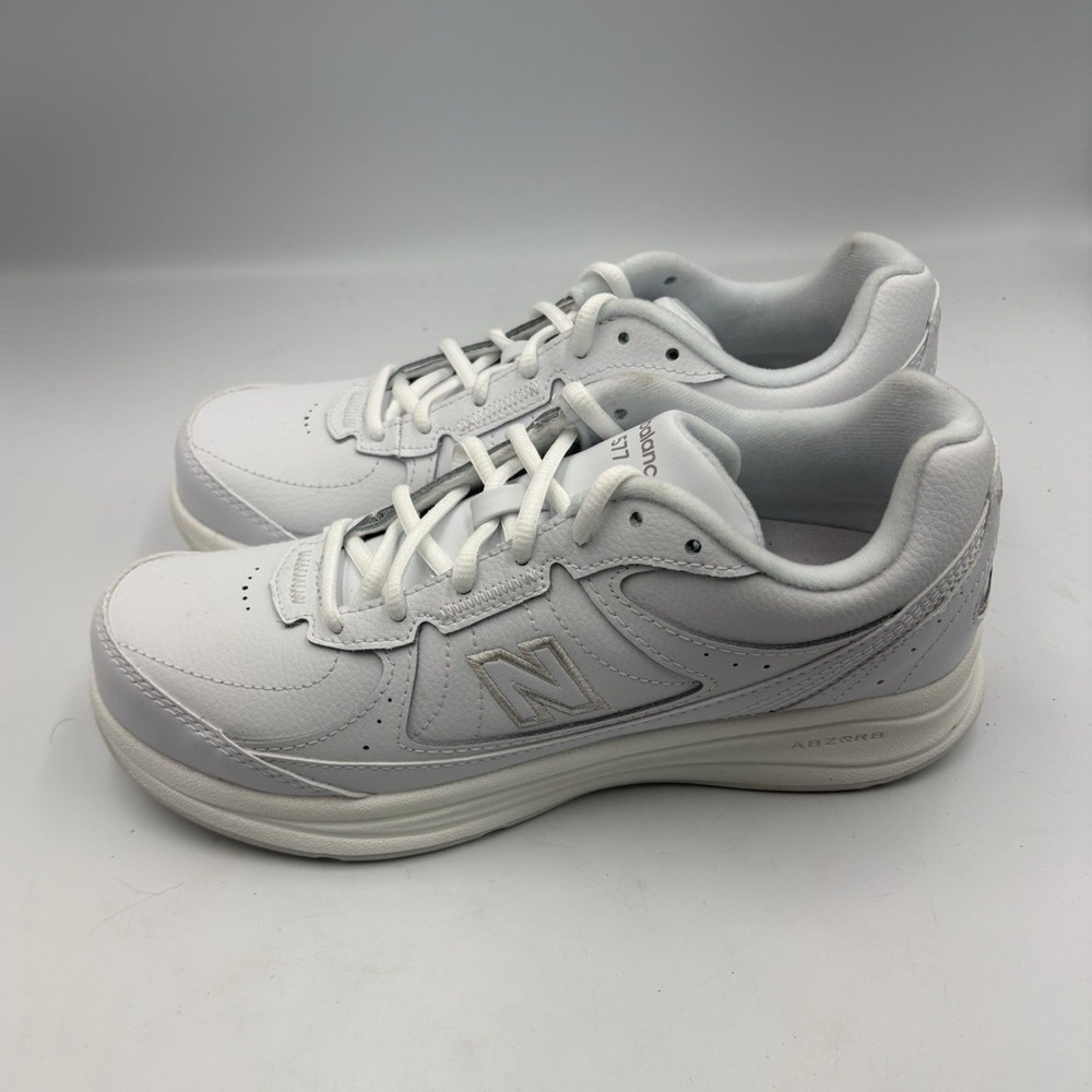 New Balance 577 White Leather Walking Shoes Mens MW577WT ABZORB Sneaker